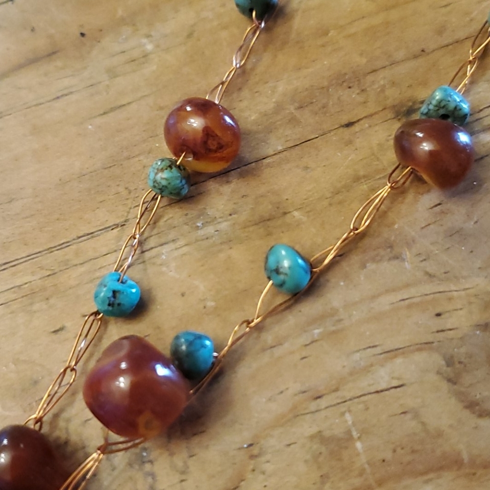 Turquoise and Copper Necklace